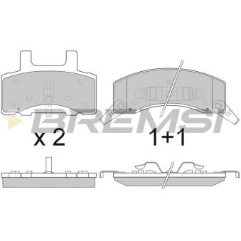 Jeu de 4 plaquettes de frein avant BREMSI [BP2885]