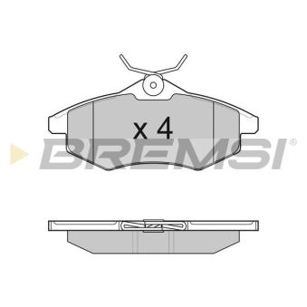 Jeu de 4 plaquettes de frein avant BREMSI [BP3008]