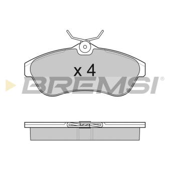 Jeu de 4 plaquettes de frein avant BREMSI [BP3009]