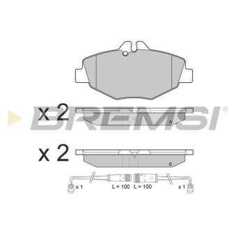 Jeu de 4 plaquettes de frein avant BREMSI OEM 0034209920