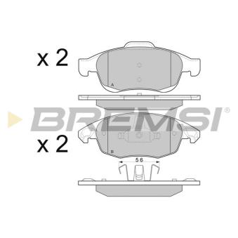 Jeu de 4 plaquettes de frein avant BREMSI OEM 425425 Jeu de 4 plaquettes de frein avant BREMSI OEM 425425