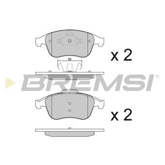 Jeu de 4 plaquettes de frein avant BREMSI OEM 410605055R