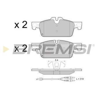 Jeu de 4 plaquettes de frein avant BREMSI [BP3464]
