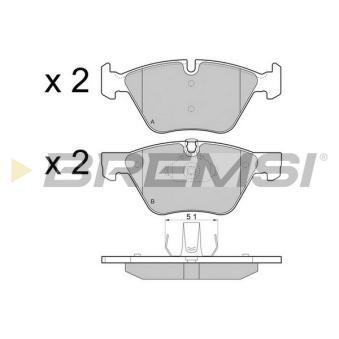 Jeu de 4 plaquettes de frein avant BREMSI OEM 34112288879