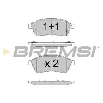 Jeu de 4 plaquettes de frein avant BREMSI [BP3595]