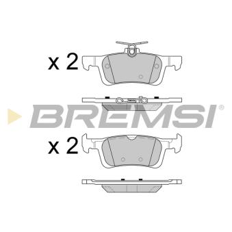 Jeu de 4 plaquettes de frein arrière BREMSI OEM 1647875680