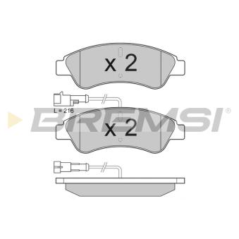 Jeu de 4 plaquettes de frein arrière BREMSI [BP3612]
