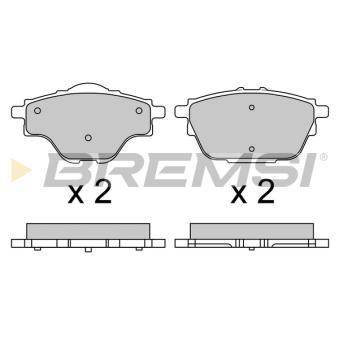 Jeu de 4 plaquettes de frein arrière BREMSI OEM 95525386