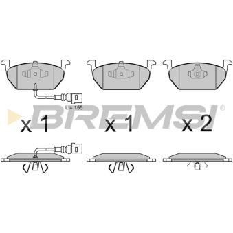 Jeu de 4 plaquettes de frein avant BREMSI OEM 5Q0698151E