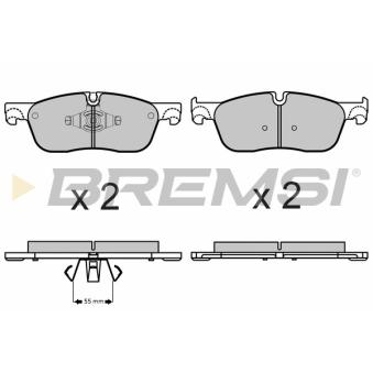 Jeu de 4 plaquettes de frein avant BREMSI OEM LR160435
