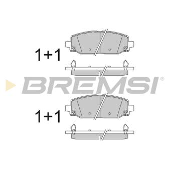 Jeu de 4 plaquettes de frein arrière BREMSI [BP3829]