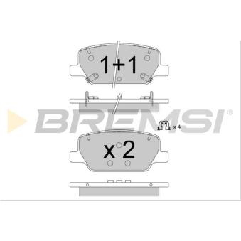 Jeu de 4 plaquettes de frein avant BREMSI [BP3881]