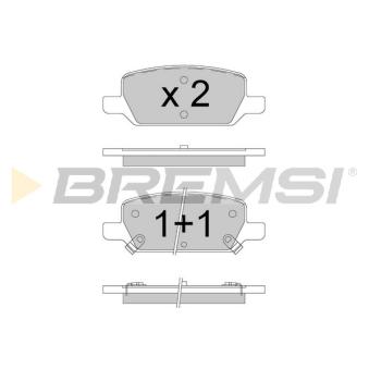 Jeu de 4 plaquettes de frein avant BREMSI [BP3913]