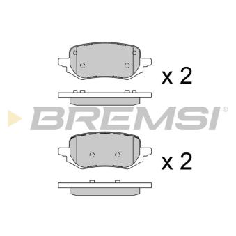 Jeu de 4 plaquettes de frein avant BREMSI [BP3919]