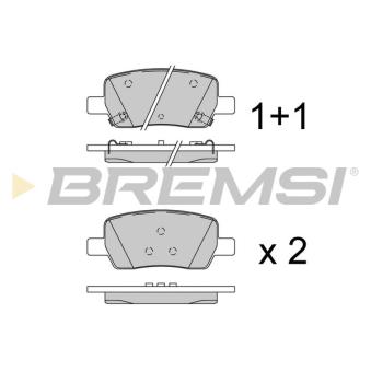 Jeu de 4 plaquettes de frein avant BREMSI [BP3935]