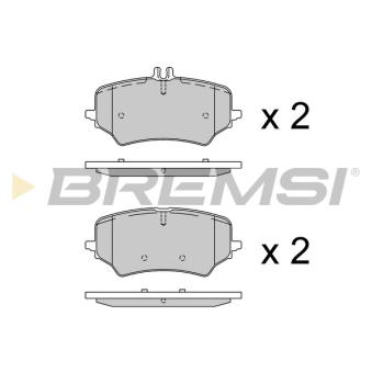 Jeu de 4 plaquettes de frein avant BREMSI [BP3970]