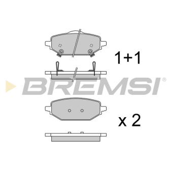 Jeu de 4 plaquettes de frein avant BREMSI [BP4023]