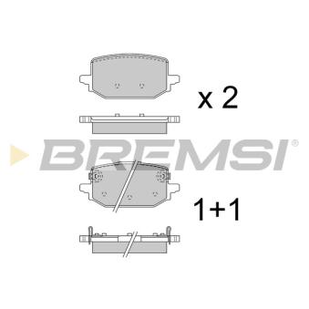 Jeu de 4 plaquettes de frein avant BREMSI [BP4061]