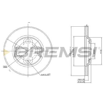 Jeu de 2 disques de frein arrière BREMSI [CD6195S]
