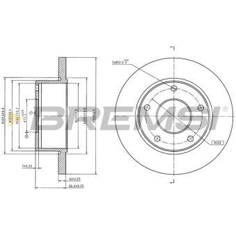 Jeu de 2 disques de frein avant BREMSI [CD6591S]