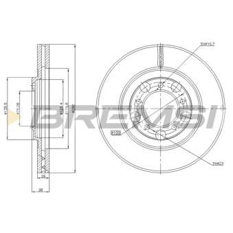 Jeu de 2 disques de frein avant BREMSI [CD7071V]