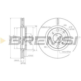 Jeu de 2 disques de frein avant BREMSI OEM 424994