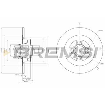 Jeu de 2 disques de frein arrière BREMSI OEM 7701207898