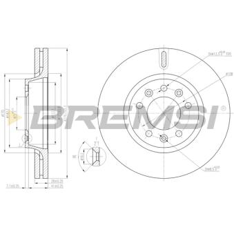 Jeu de 2 disques de frein avant BREMSI CD7601V pour CITROEN JUMPY 1.6 HDi 90 8V - 90cv