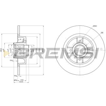 Jeu de 2 disques de frein arrière BREMSI OEM 7701208230