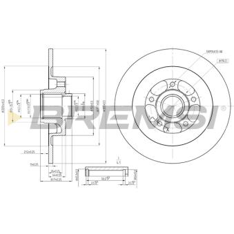 Jeu de 2 disques de frein arrière BREMSI OEM 432027112R
