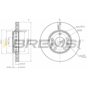 Jeu de 2 disques de frein avant BREMSI OEM 402069741R