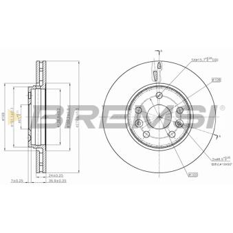 Jeu de 2 disques de frein avant BREMSI OEM 7701206198