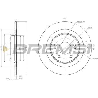 Jeu de 2 disques de frein arrière BREMSI OEM 4615A125