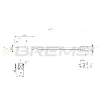 Contact d'avertissement, usure des plaquettes de frein BREMSI [WI0474]