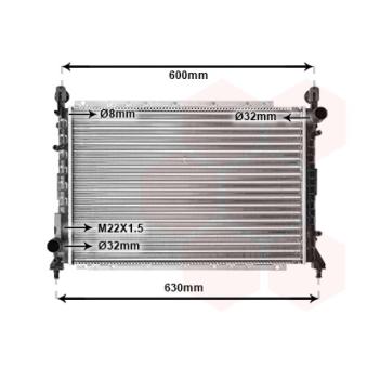 Radiateur, refroidissement du moteur VAN WEZEL 01002055