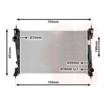Radiateur, refroidissement du moteur VAN WEZEL 01002123