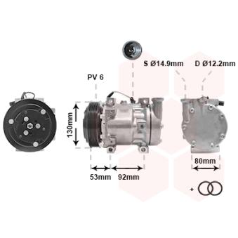 Compresseur, climatisation VAN WEZEL OEM 71721751