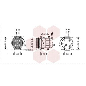 Compresseur, climatisation VAN WEZEL OEM 4677344