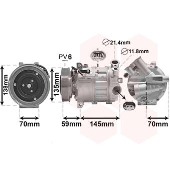 Compresseur, climatisation VAN WEZEL OEM 50514055