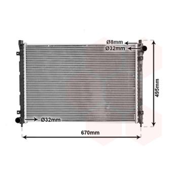 Radiateur, refroidissement du moteur VAN WEZEL [02002163]