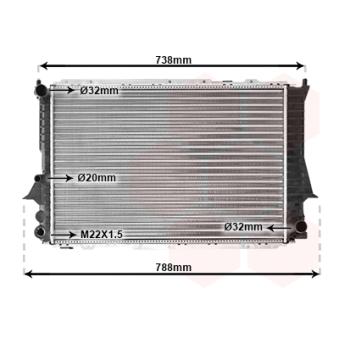 Radiateur, refroidissement du moteur VAN WEZEL [03002081]
