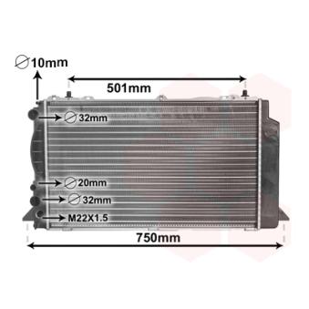 Radiateur, refroidissement du moteur VAN WEZEL OEM 8A0121251