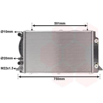 Radiateur, refroidissement du moteur VAN WEZEL [03002090]