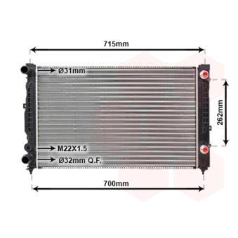 Radiateur, refroidissement du moteur VAN WEZEL OEM 8DO121251C