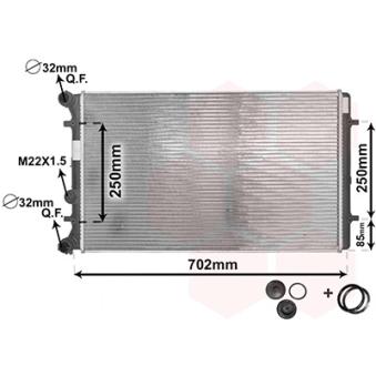 Radiateur, refroidissement du moteur VAN WEZEL OEM 1J0121253MQ