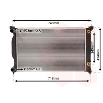 Radiateur, refroidissement du moteur VAN WEZEL OEM 8E0121251L