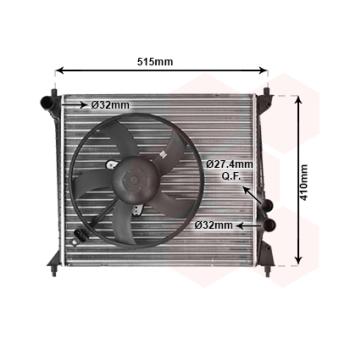 Radiateur, refroidissement du moteur VAN WEZEL OEM 8Z0121251C
