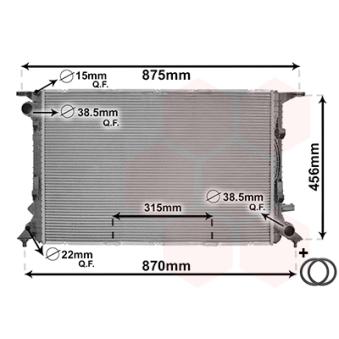 Radiateur, refroidissement du moteur VAN WEZEL OEM 8K0121251H Radiateur, refroidissement du moteur VAN WEZEL OEM 8K0121251H