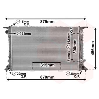 Radiateur, refroidissement du moteur VAN WEZEL OEM 8R0121251C