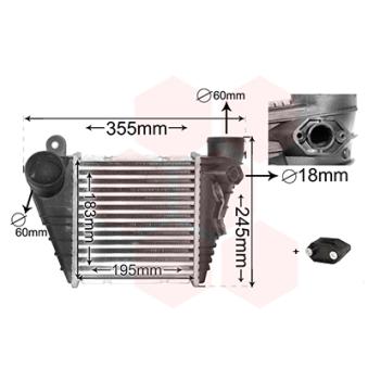 Intercooler, échangeur VAN WEZEL OEM 1J0145803B